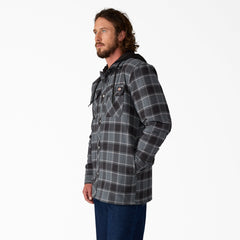 Water Repellent Flannel Hooded Shirt Jacket