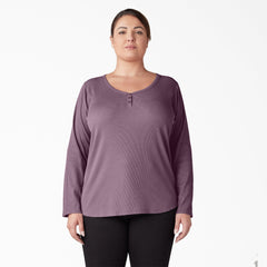 Women's Plus Henley Long Sleeve Shirt