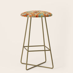 70's Retro Floral Patterned Prints Stool