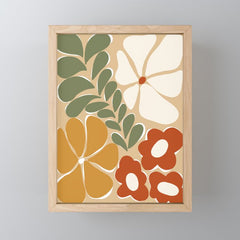 70s boho botanical flowers Mini Art Print