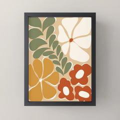 70s boho botanical flowers Mini Art Print