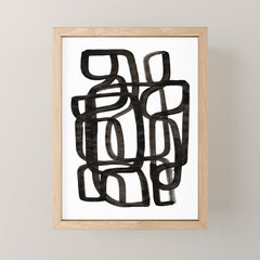 Writing On The Wall' Mid Century Modern Fun Abstract Shapes Mini Art Print