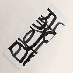Writing On The Wall' Mid Century Modern Fun Abstract Shapes Yoga Mat
