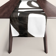 Writing On The Wall' Mid Century Modern Fun Abstract Shapes Table Runner
