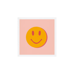 70s retro yellow smile face illustration Art Print