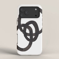 And I Op' Minimalist Ink Line Drawing Abstract Black Brush Strokes Modern Funky Maze by Ejaaz Haniff iPhone Case