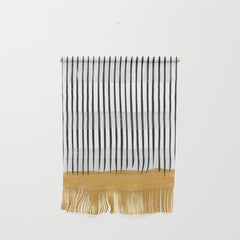 (White Background) Mid Century Modern Minimalist Rothko Inspired Color Field With Lines Geometric Style Wall Hanging