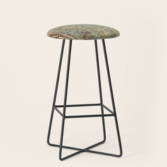 18th Century Indian Tree Textile Digital Art Painting Stool