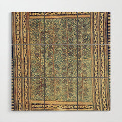 18th Century Indian Tree Textile Digital Art Painting Wood Wall Art