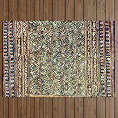 18th Century Indian Tree Textile Digital Art Painting Outdoor Rug