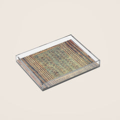 18th Century Indian Tree Textile Digital Art Painting Acrylic Tray