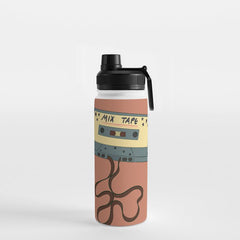 80s Vintage Cassette Mixed Tape Water Bottle