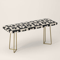 90s flowers checkers cream and black Bench
