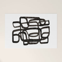 Writing On The Wall' Mid Century Modern Fun Abstract Shapes Welcome Mat