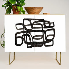 Writing On The Wall' Mid Century Modern Fun Abstract Shapes Credenza