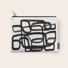 Writing On The Wall' Mid Century Modern Fun Abstract Shapes Carry All Pouch