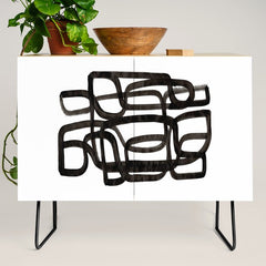 Writing On The Wall' Mid Century Modern Fun Abstract Shapes Credenza
