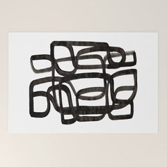 Writing On The Wall' Mid Century Modern Fun Abstract Shapes Welcome Mat