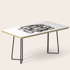 Writing On The Wall' Mid Century Modern Fun Abstract Shapes Coffee Table