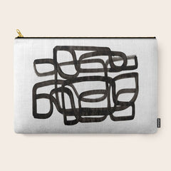 Writing On The Wall' Mid Century Modern Fun Abstract Shapes Carry All Pouch