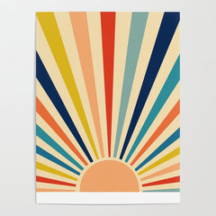 60s retro sun Poster