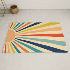 60s retro sun Rug
