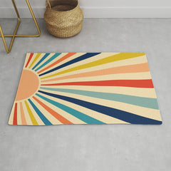60s retro sun Rug