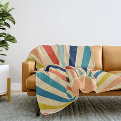 60s retro sun Throw Blanket