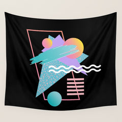 80s Retrowave Design - Memphis Pattern 135 Wall Tapestry