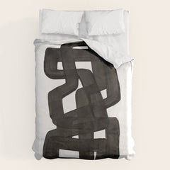 Boulder' Mid Century Modern Fun Abstract Shapes Duvet Cover