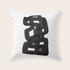 Boulder' Mid Century Modern Fun Abstract Shapes Throw Pillow