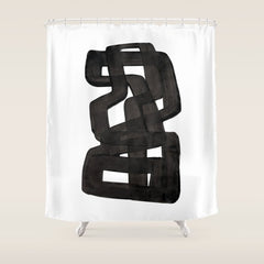 Boulder' Mid Century Modern Fun Abstract Shapes Shower Curtain