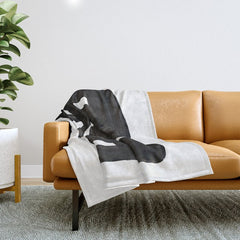 Boulder' Mid Century Modern Fun Abstract Shapes Throw Blanket