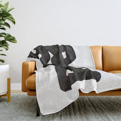 Boulder' Mid Century Modern Fun Abstract Shapes Throw Blanket