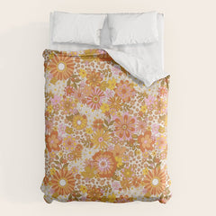 70s Floral Pattern Duvet Cover
