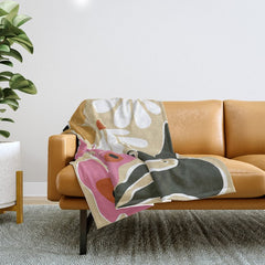 70's Retro garden Throw Blanket