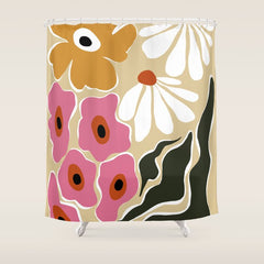 70's Retro garden Shower Curtain