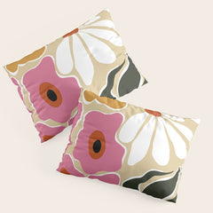70's Retro garden Pillow Sham