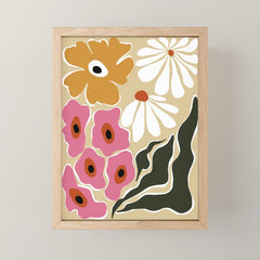 70's Retro garden Mini Art Print