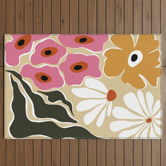 70's Retro garden Outdoor Rug