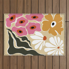 70's Retro garden Outdoor Rug