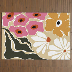 70's Retro garden Outdoor Rug