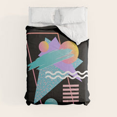 80s Retrowave Design - Memphis Pattern 135 Comforter
