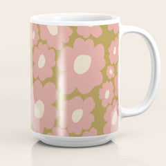 70������������������s Retro Floral Coffee Mug