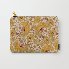 70s Floral Pattern Carry All Pouch