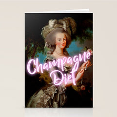 Champagne Diet' Marie Antoinette Stationery Card