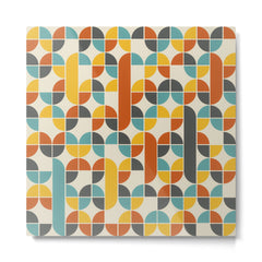 1970s Colors Mid Century Modern Geometric Pattern Metal Print