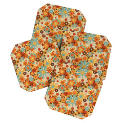 70's Retro Floral Patterned Prints Coaster