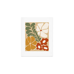 70s boho botanical flowers Art Print