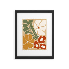 70s boho botanical flowers Framed Art Print